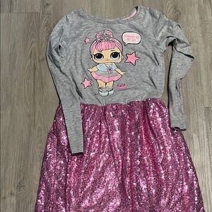 LOL Surprise Gray and Pink Sequin Dress